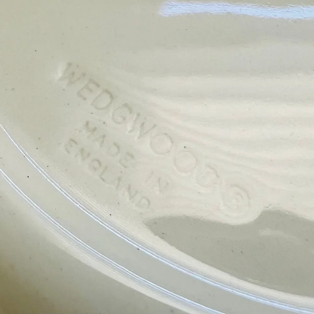 WEDGWOOD Queensware Lavender Blue Cream Embossed Grapevine Fruit Bowls, Set of 2